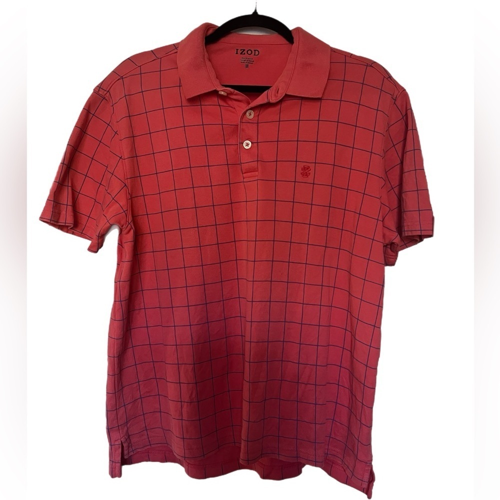 Izod Men’s Polo Size Medium Salmon Short Sleeve